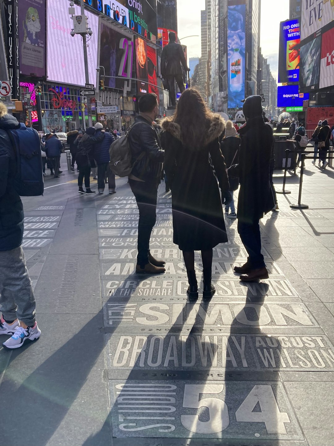 Friends exploring Times Square in New York City